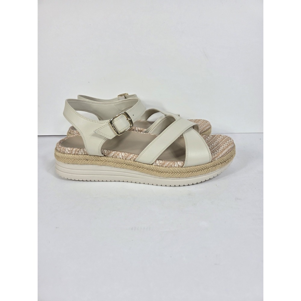 Vionic Womens Mar Espadrille Sandals Shoe Leather Platform Sz 10